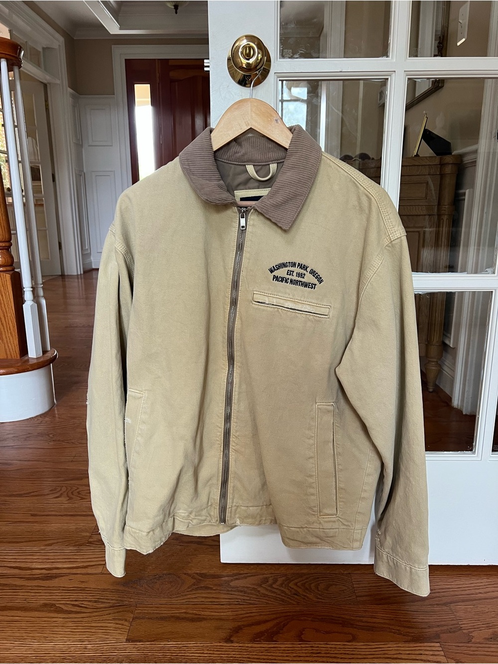 Abercrombie Tan Field Jacket with Brown Corduroy Collar
